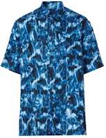 Burberry 藍色波浪印花短袖絲質襯衫 80402661 Order Burberry 藍色波浪印花短袖絲質襯衫 80402661