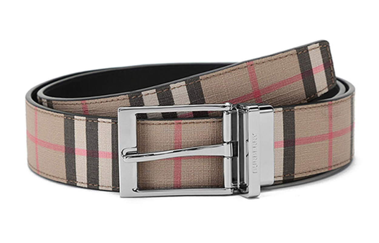 Order Burberry Simple Leather Belt in Black, 3.5cm Wide Premium Cowhide. 80401921
