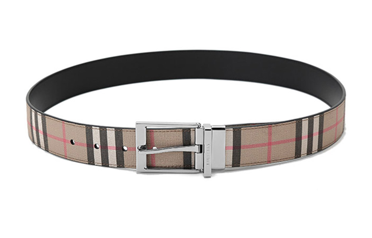 Shop Burberry Simple Leather Belt in Black, 3.5cm Wide Premium Cowhide. 80401921