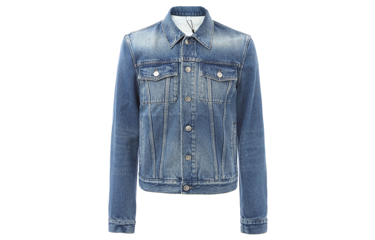 Burberry Single-Breasted Cotton Denim Jacket Blue 80194271