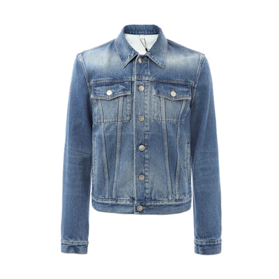 Burberry Single-Breasted Cotton Denim Jacket Blue 80194271