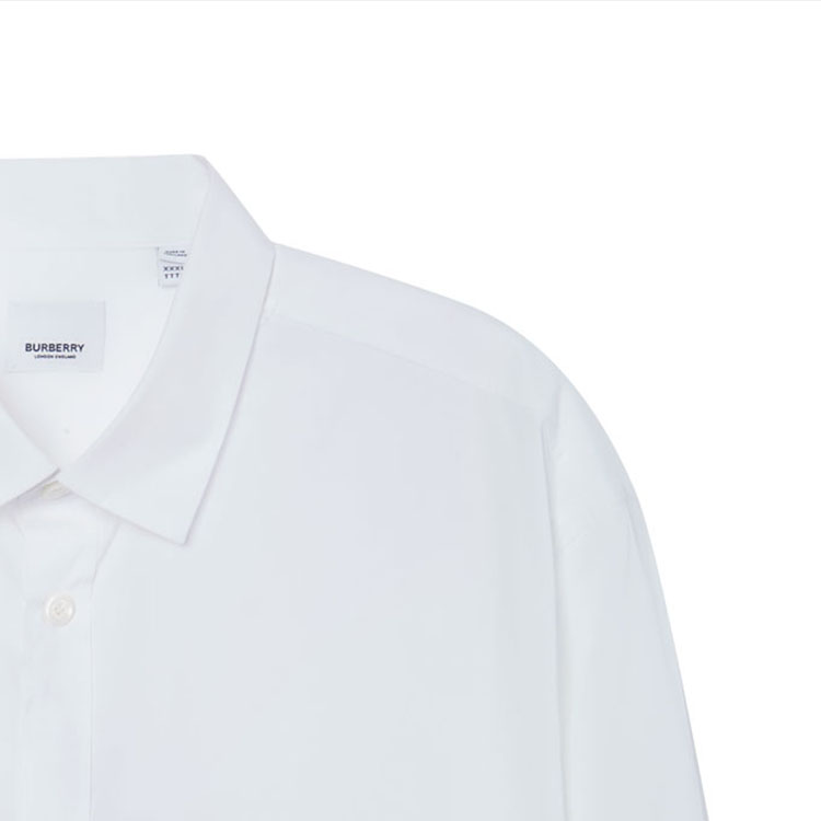 Burberry Single-Breasted Logo Patch Long Sleeve Shirt White 80217941 圖 8