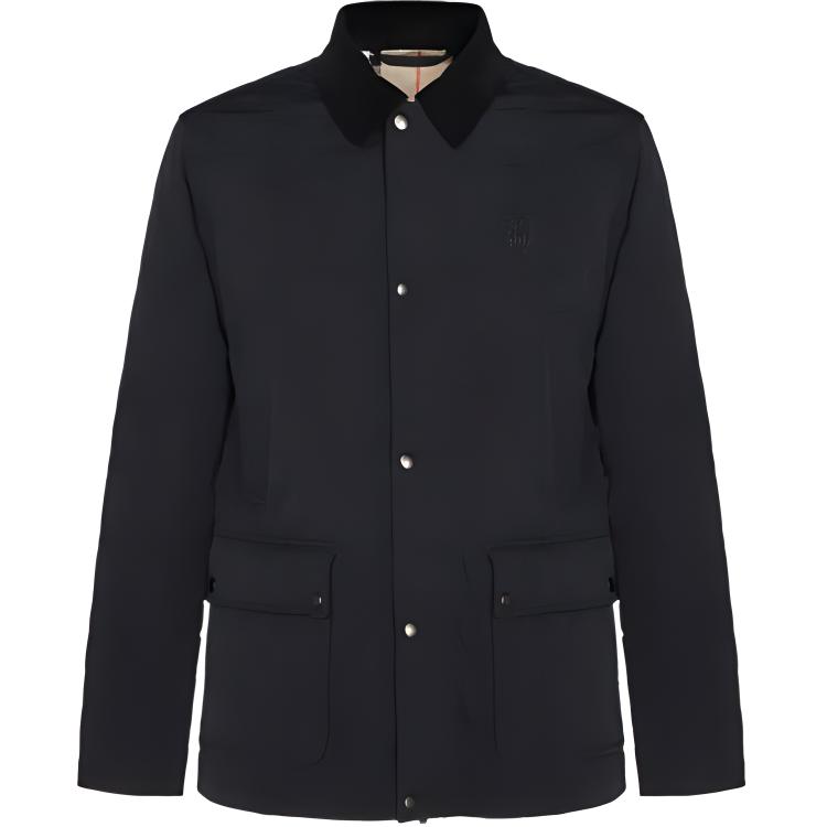 Burberry Single-Breasted Solid Color Long-Sleeve Jacket - Black 80969131