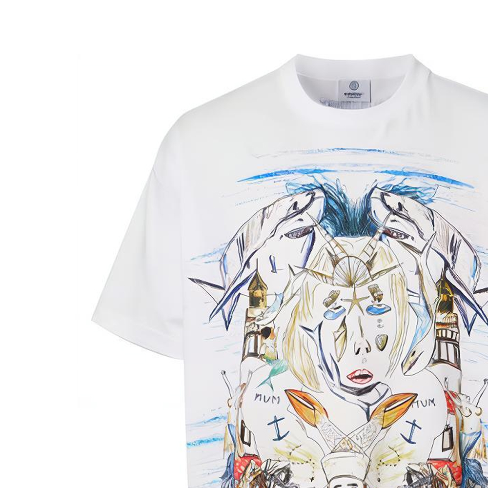 Burberry Sketch Print Crewneck Short Sleeve Tee White () 80406811 圖 6