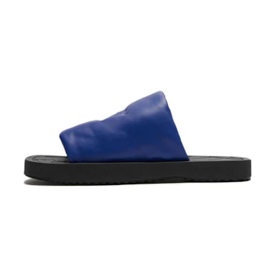 Burberry Slab Leather Slides 'Blue Open-Toe CMFT'