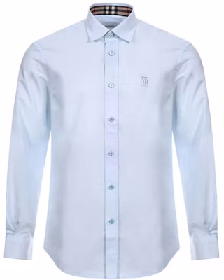 Camisa Ajustada Burberry Monogram Motif Cuadros Vintage Azul Claro 80245151 Buy Camisa Ajustada Burberry Monogram Motif Cuadros Vintage Azul Claro 80245151