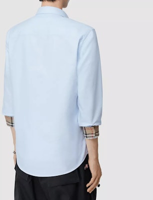 Camisa Ajustada Burberry Monogram Motif Cuadros Vintage Azul Claro 80245151 Purchase Camisa Ajustada Burberry Monogram Motif Cuadros Vintage Azul Claro 80245151