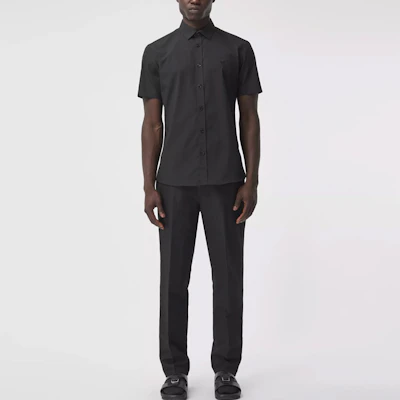 Burberry Slim-Fit Short-Sleeve Shirt Black 80323101 Shop Burberry Slim-Fit Short-Sleeve Shirt Black 80323101