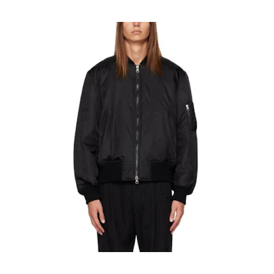 Burberry Slim Fit Black Bomber Jacket with Zip Pocket 80742831