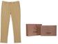 Sizing Burberry Slim Fit Celana Khaki Kasual Katun Warna Polos Beige 8018703