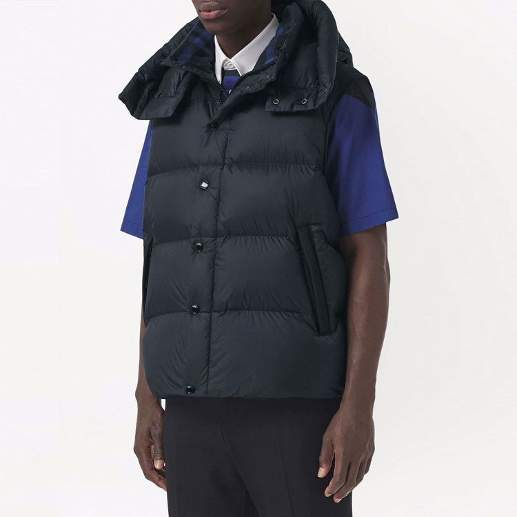 Details for 博柏利修身可拆卸连帽羽绒服海军蓝 80455071