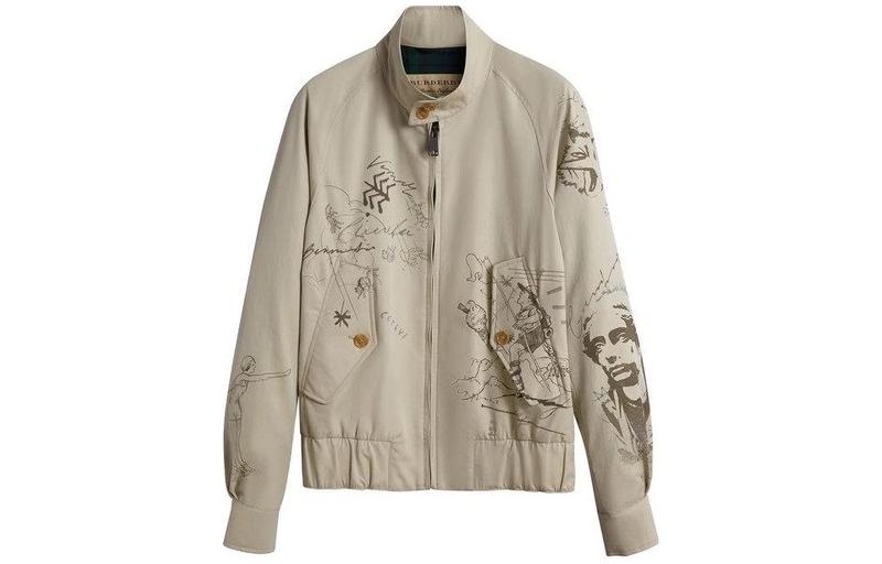 Burberry Slim Fit Jacket with Zipper and Turn-Down Collar Multicolor 40700381