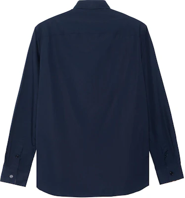 Burberry 修身格纹长袖衬衫 深蓝色带标志袖口 80323061 Lookbook Burberry 修身格纹长袖衬衫 深蓝色带标志袖口 80323061