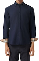 Camisa Burberry Slim Fit con Puños de Logo y Diseño a Cuadros de Manga Larga en Azul Marino 80323061 Purchase Camisa Burberry Slim Fit con Puños de Logo y Diseño a Cuadros de Manga Larga en Azul Marino 80323061