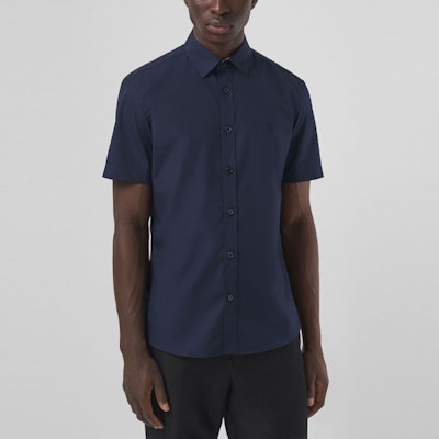 Burberry Slim Fit Navy Blue Short Sleeve Shirt 80323111 Purchase Burberry Slim Fit Navy Blue Short Sleeve Shirt 80323111