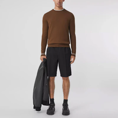 バーバリー スリムフィット ウール ニット セーター アイコニックストライプ ブラウン 80443321 Lookbook バーバリー スリムフィット ウール ニット セーター アイコニックストライプ ブラウン 80443321