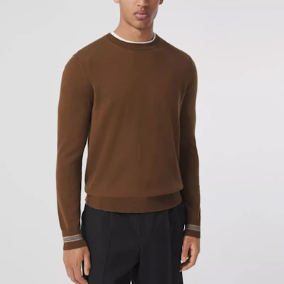 バーバリー スリムフィット ウール ニット セーター アイコニックストライプ ブラウン 80443321 Shop バーバリー スリムフィット ウール ニット セーター アイコニックストライプ ブラウン 80443321