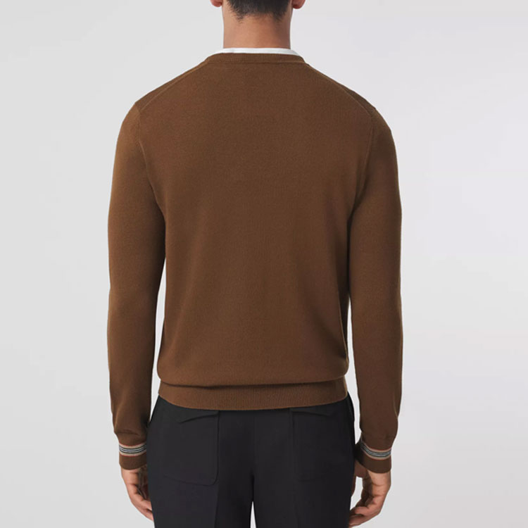 Burberry Slim Fit Wool Knit Sweater with Iconic Stripes Brown 80443321 圖 5