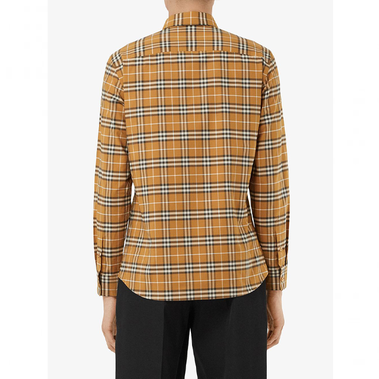 Lookbook 博柏利小格单排扣长袖衬衫太妃色 80258441