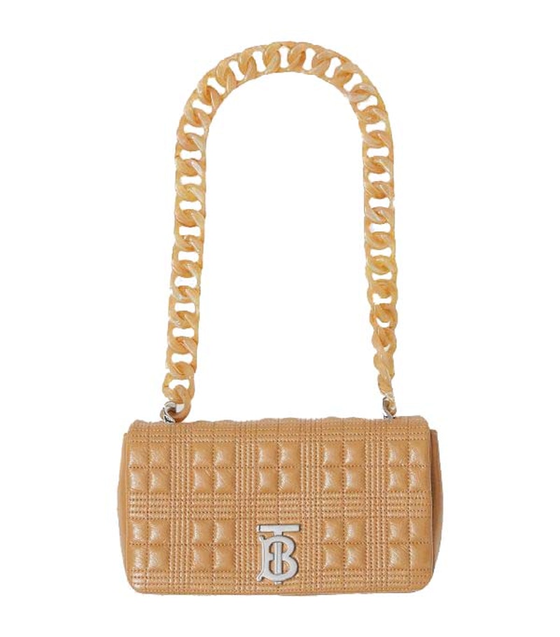 Burberry Small Lola Quilted Leather Shoulder Bag Nude