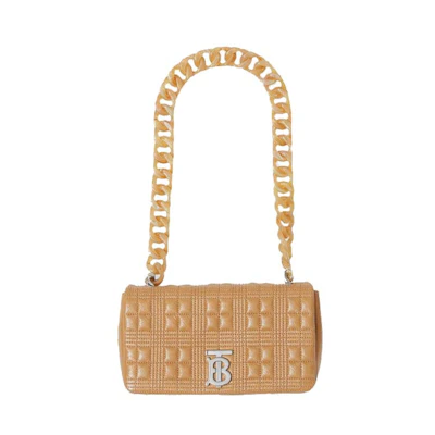Burberry Small Lola Quilted Leather Shoulder Bag Nude