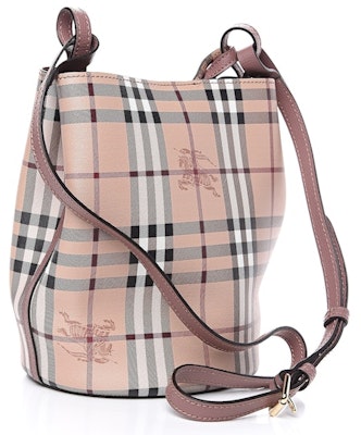 Burberry Small Lorne Haymarket Check Bucket Bag Light Elderberry Order Burberry Small Lorne Haymarket Check Bucket Bag Light Elderberry