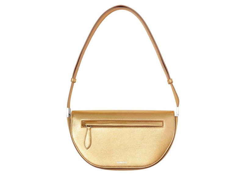 Buy Tas Bahu Burberry kecil Kulit Metalik Olympia Emas
