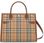 Buy Bolso Burberry Pequeño con Doble Asa y Cuadros Vintage Beige Marrón