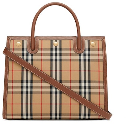 Bolso Burberry Pequeño con Doble Asa y Cuadros Vintage Beige Marrón Order Bolso Burberry Pequeño con Doble Asa y Cuadros Vintage Beige Marrón
