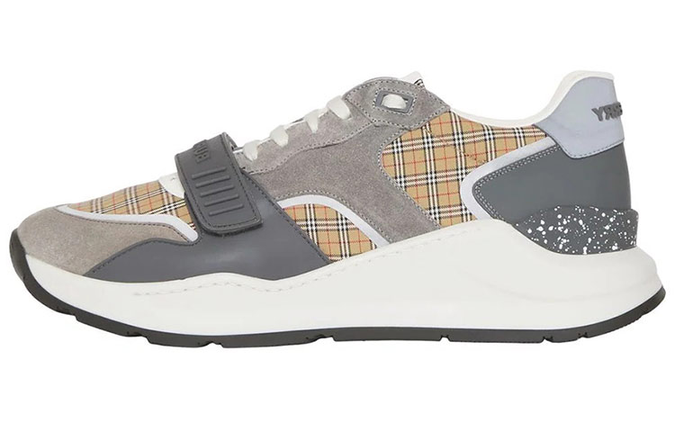 Buy Burberry Sneakers 'Kelabu Corak Suede dan Kulit' 8045295