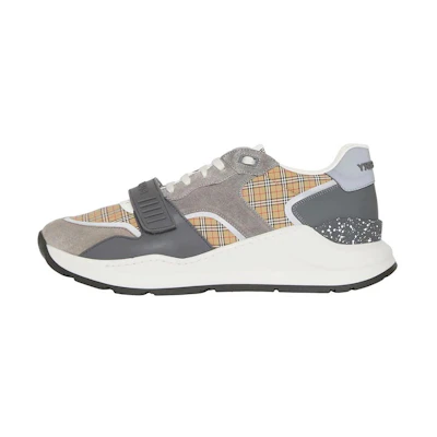 Burberry Sneakers 'Grey Check Suede and Leather'