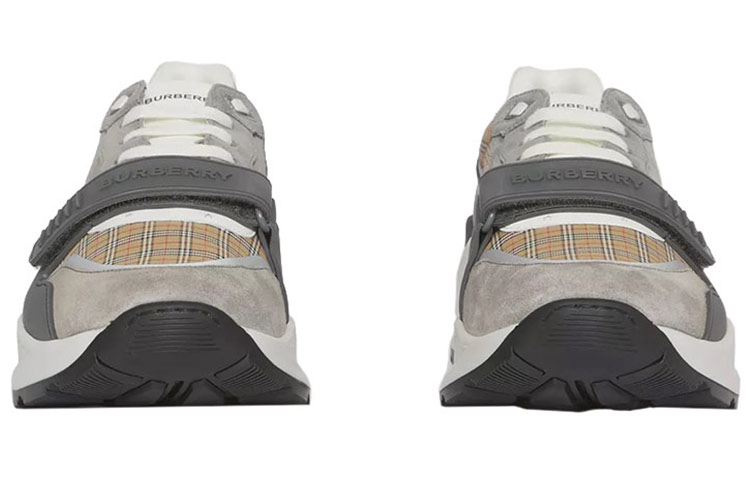 Lookbook Burberry Sneakers 'Kelabu Corak Suede dan Kulit' 8045295