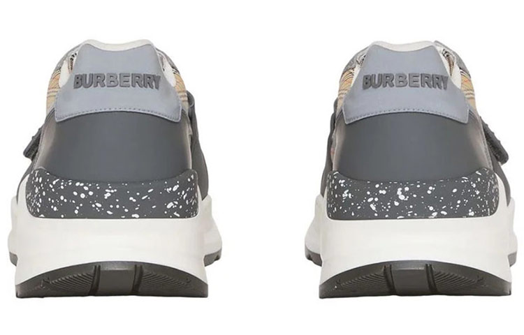 Shop Burberry Sneakers 'Kelabu Corak Suede dan Kulit' 8045295