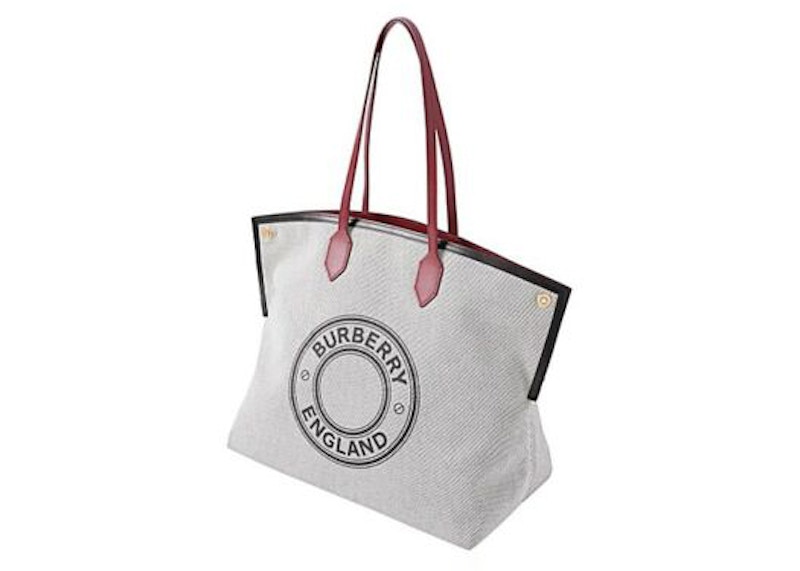 Order Beg Burberry Society Tote Besar Putih/Hitam