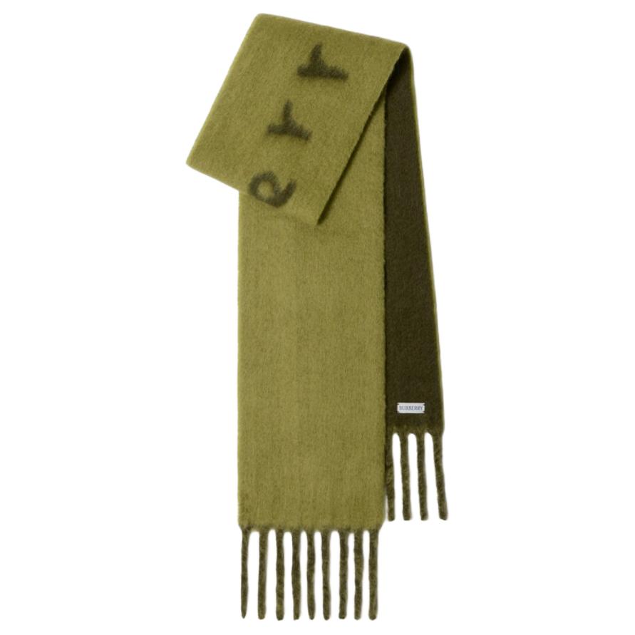 Burberry Solid Alpaca Wool Scarf Unisex Couple Style - Swamp Green 80972161 圖 3