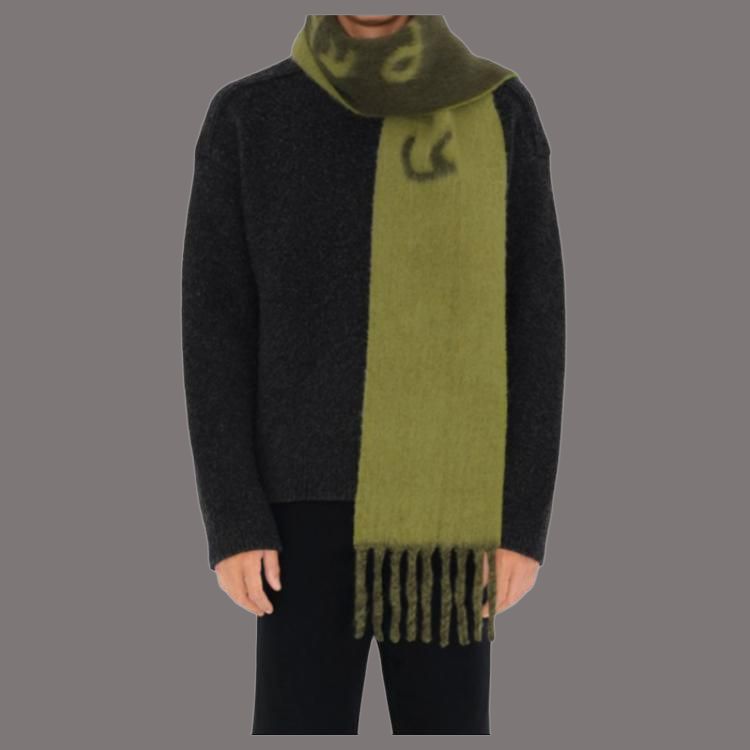 Burberry Solid Alpaca Wool Scarf Unisex Couple Style - Swamp Green 80972161 圖 4