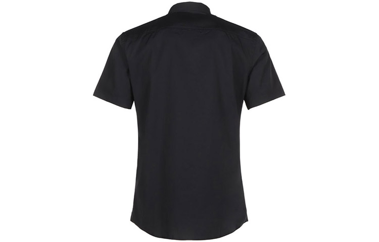 Lookbook 버버리 솔리드 블랙 반소매 버튼다운 셔츠 8032310