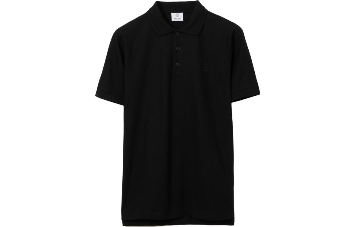 Burberry Solid Black Short Sleeve Polo Shirt. 80431221 圖 2