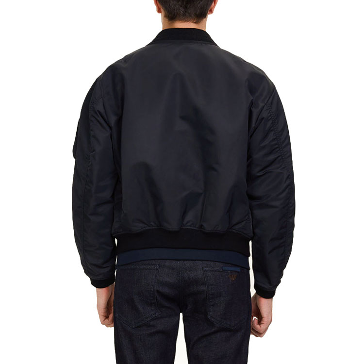 Purchase Burberry Solid Black Zipper Bomber Jacket 80010871