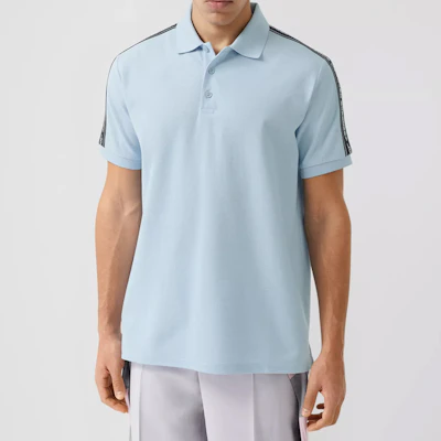 Burberry Solid Blue Short Sleeve Polo Shirt for Men 8029446 Lookbook Burberry Solid Blue Short Sleeve Polo Shirt for Men 8029446