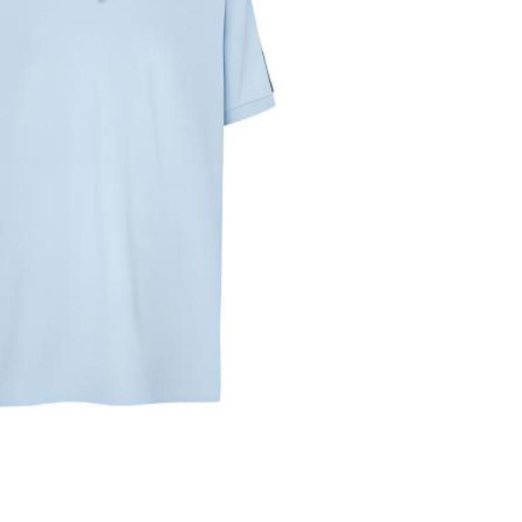 Burberry Solid Blue Short Sleeve Polo Shirt for Men 8029446 圖 8