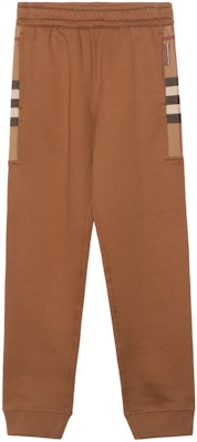 Burberry 深褐色格紋拼接棉混紡運動褲 80475191 Buy Burberry 深褐色格紋拼接棉混紡運動褲 80475191