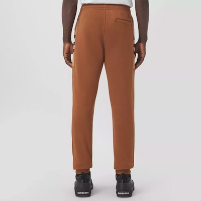 Burberry 深褐色格紋拼接棉混紡運動褲 80475191 Sizing Burberry 深褐色格紋拼接棉混紡運動褲 80475191