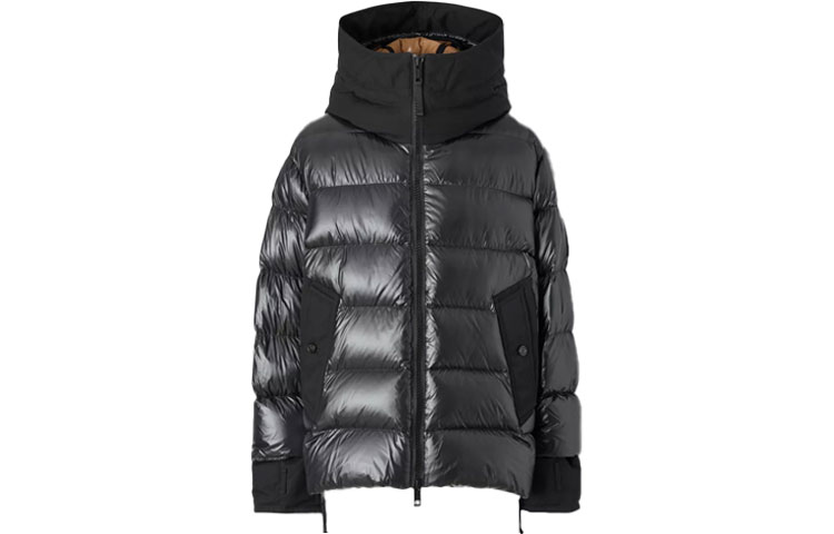 Burberry Solid Color Black Hooded Slim Fit Down Jacket 80439201 圖 2