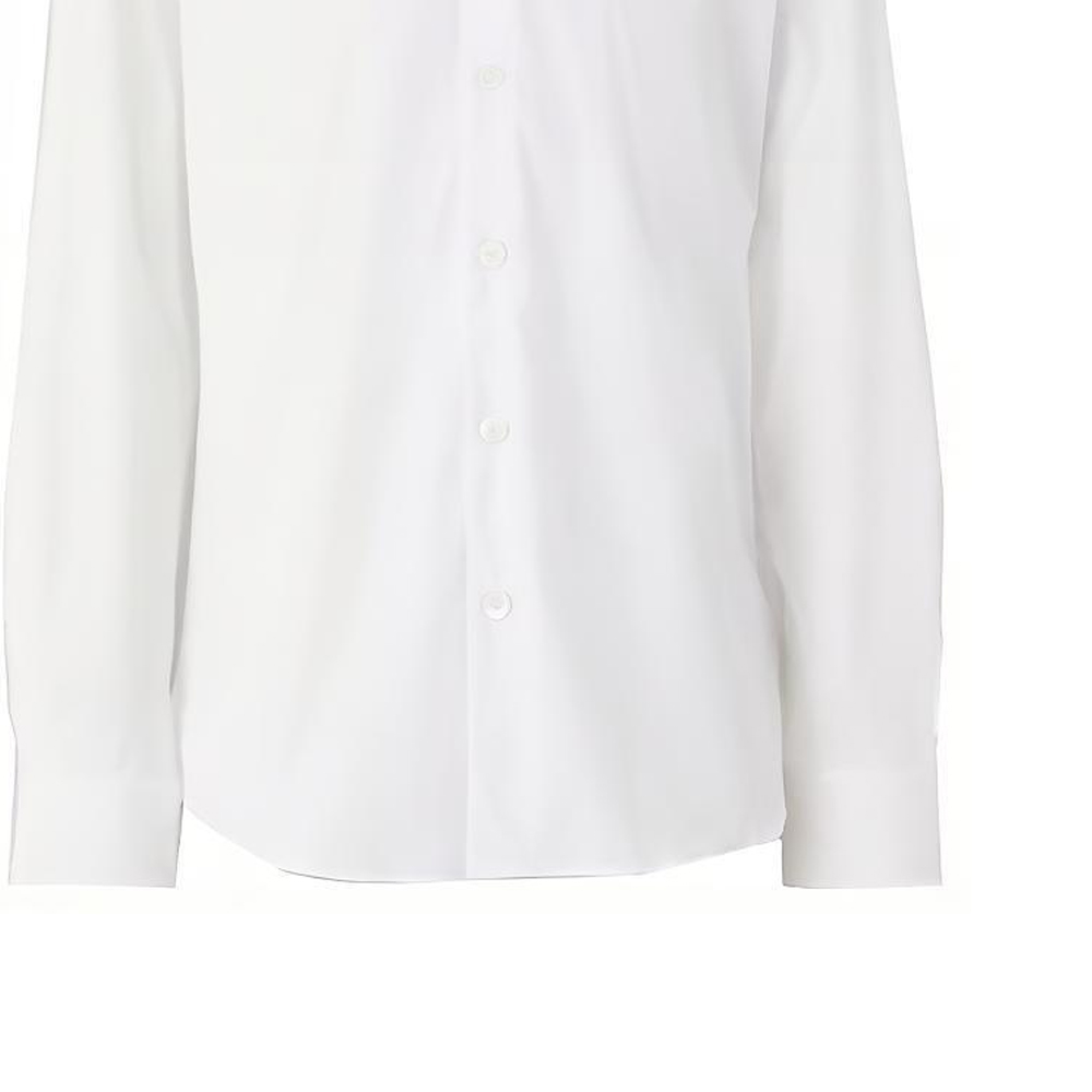 Burberry Solid Color Button-Up Cotton Blend Shirt - White 80427711 圖 6