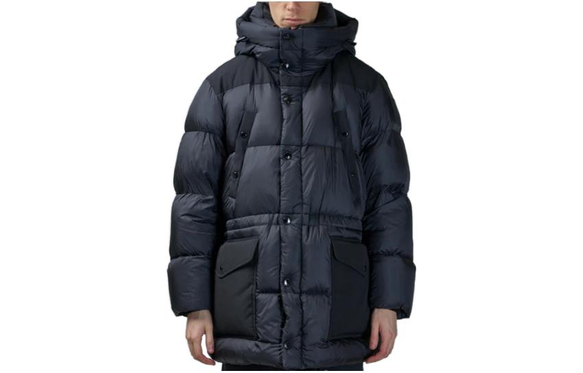 Order Chaqueta Acolchada con Capucha y Botones Burberry Color Sólido Negra Hombre. 80733061