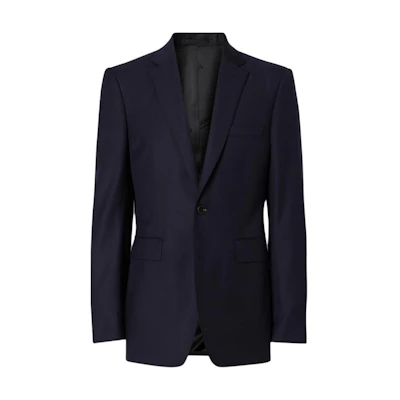 Burberry Solid Color Casual Loose Fit Button Suit - Blue 80138471