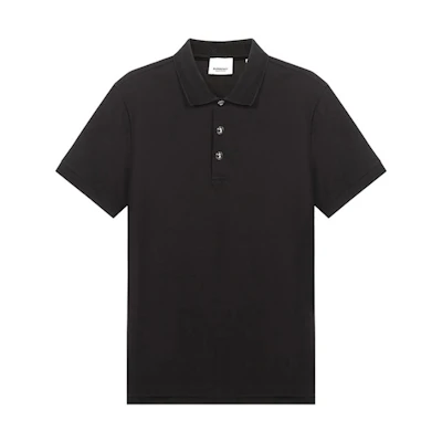 Burberry Solid Color Casual Polo Shirt Black 80270561