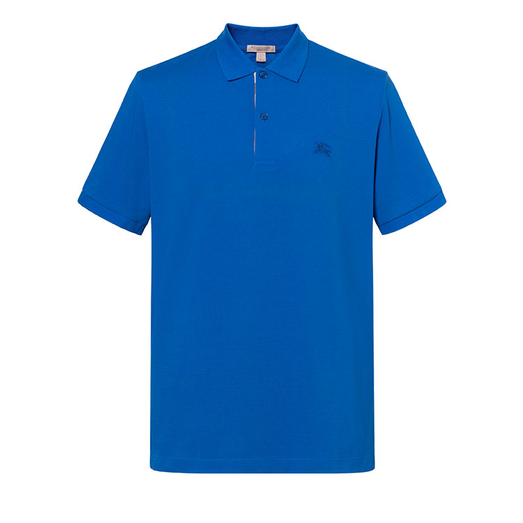 Burberry Solid Color Casual Polo Shirt for Men - Blue 80274751