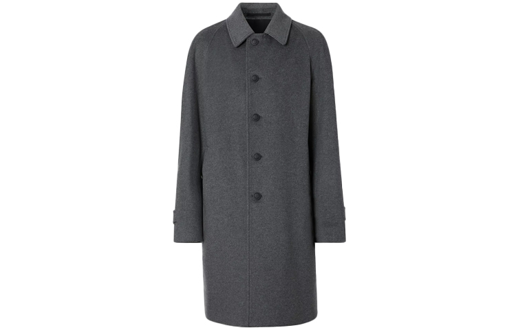 Burberry Solid Color Coat with Button Details in Dark Gray 80361921 圖 2